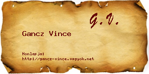 Gancz Vince névjegykártya